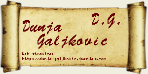 Dunja Galjković vizit kartica